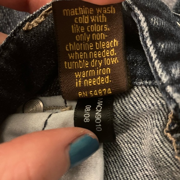 the limited low-rise flare leg dark wash blue denim jeans size 4 y2k - Picture 8 of 8